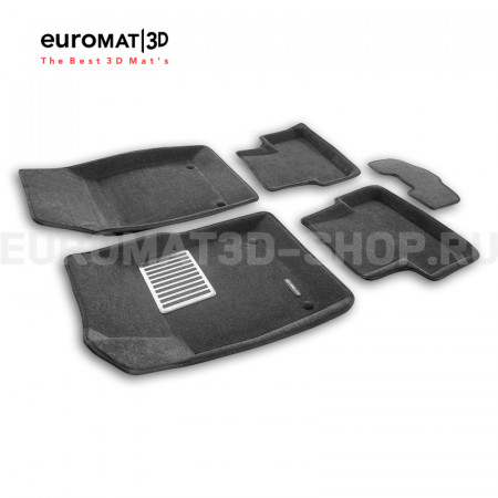 Текстильные 3D коврики Euromat3D Lux в салон для Opel Astra J/GTC (2010-) № EM3D-001504G Серые