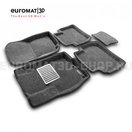 Текстильные 3D коврики Euromat3D Lux в салон для Citroen C-Crosser № EM3D-003609G Серые