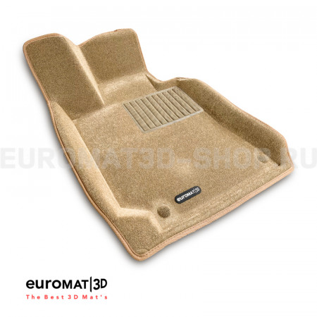 Текстильные 3D коврики Euromat3D Business в салон для Mercedes CLS-Class (W218) (2011-2017) № EMC3D-003505T Бежевые