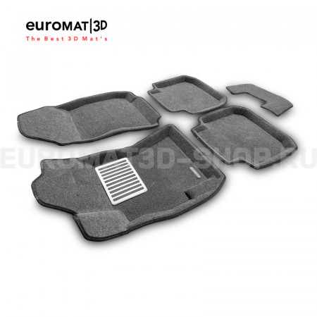 Текстильные 3D коврики Euromat3D Lux в салон для Subaru Legacy (2010-) № EM3D-004704G Серые