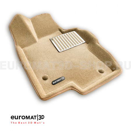 Текстильные 3D коврики Euromat3D Lux в салон для Mercedes GLE-Class (W167) (2019-) № EM3D-003509T Бежевые
