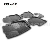 Текстильные 3D коврики Euromat3D Business в салон для Skoda Rapid (2014-2019) № EMC3D-004508G Серые