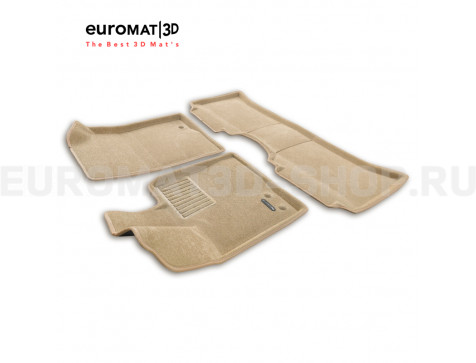 Текстильные 3D коврики Euromat3D Business в салон для Changan UNI-K (2023-) № EMC3D-001332T Бежевые